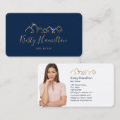 Professionele marine goud vastgoed makelaar foto visitekaartje (Voorkant / Achterkant)