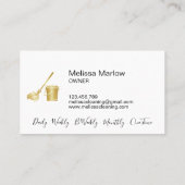 Professionele marine gouden huis schoonmaak meid visitekaartje (Achterkant)