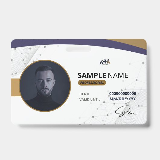 Professionele marine goudkleurige Tech ID-badge - Badge (Voorzijde)