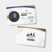Professionele marine goudkleurige Tech ID-badge - Badge (Voor- en achterkant)