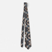 Professionele marineblauw, wit en koper marmer stropdas (Achterkant)