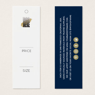 Professionele marineblauwe kleding Logo Prijs labe Mini Visitekaartjes