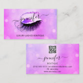 Professionele markering Lash QR Code Eyes Roze gli Visitekaartje (Voorkant / Achterkant)