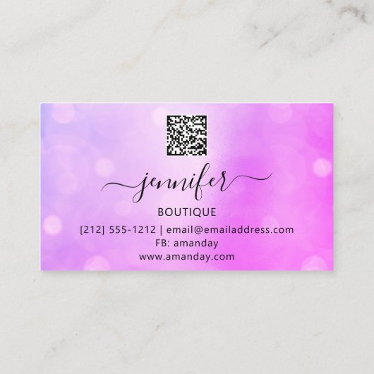 Professionele markering Lash QR Code Eyes Roze gli Visitekaartje (Achterkant)