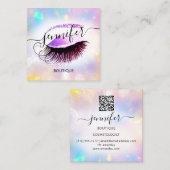 Professionele markering Lash QR Code Holographic R Vierkante Visitekaartje (Voorkant / Achterkant)