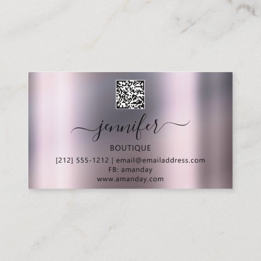 Professionele markering Lash QR Code Roze roze Visitekaartje (Achterkant)