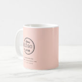 Professionele markering minimalistisch Blush Pink  Koffiemok (Voorkant links)