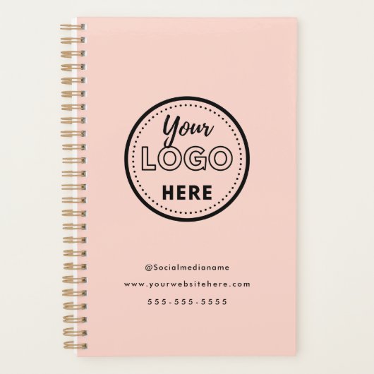 Professionele markering minimalistisch Blush Pink  Planner (Voorkant)