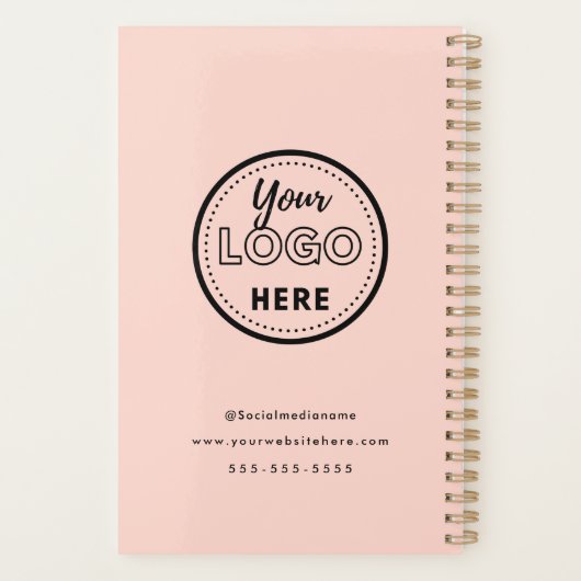 Professionele markering minimalistisch Blush Pink  Planner (Achterkant)