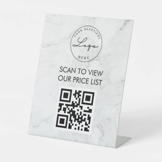 Professionele markering QR-code Reclamebord Met Voetstuk (Voorkant)