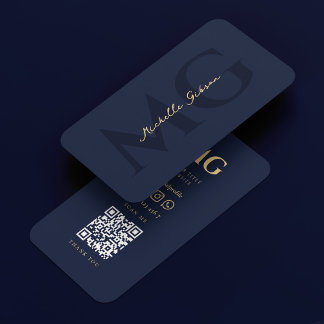 Professionele Marketing Donker Marine Blauw Modern Visitekaartje