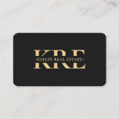 Professionele Marketing Elegant Zwart Modern Visitekaartje (Voorkant)