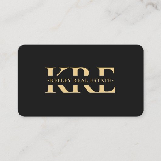 Professionele Marketing Elegant Zwart Modern Visitekaartje (Voorkant)