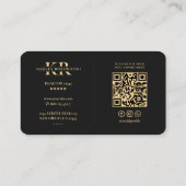 Professionele Marketing Elegant Zwart Modern Visitekaartje (Achterkant)