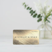 Professionele marketing Faux Gold Metallic Modern Visitekaartje (Staand voorkant)
