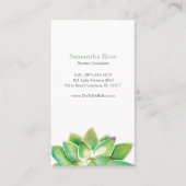Professionele Marketing Groene Waterverf Succulent Visitekaartje (Voorkant)