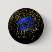 Professionele marktartiest - Blauwe liften Ronde Button 5,7 Cm (Voorkant)