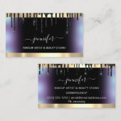 Professionele marktartiest. Ombré Blue Black Drip Visitekaartje (Voorkant / Achterkant)