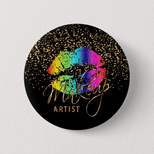 Professionele marktartiest - regenboogliften ronde button 5,7 cm (Voorkant)