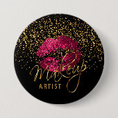 Professionele marktartistiek — Hot-roze lichtjes Ronde Button 7,6 Cm (Voorkant)