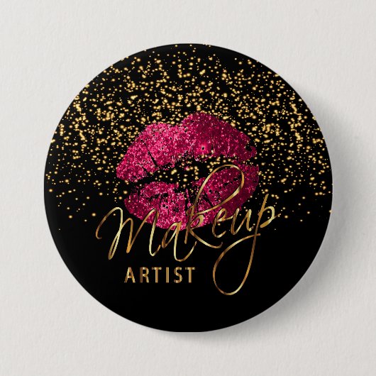 Professionele marktartistiek — Hot-roze lichtjes Ronde Button 7,6 Cm (Voorkant)