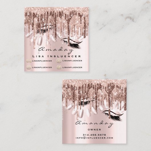 Professionele marktleider Nail Manicure Drivers Vierkante Visitekaartje (Voorkant / Achterkant)