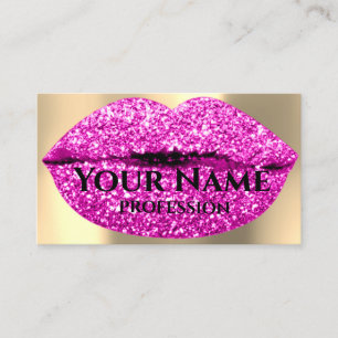 Professionele marktspeler roze glitter lips Gold Visitekaartje