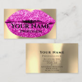 Professionele marktspeler roze glitter lips Gold Visitekaartje (Voorkant / Achterkant)