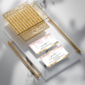 Professionele marktspeler: witte, roze, druppelaar visitekaartje