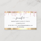 Professionele marktspeler: witte, roze, druppelaar visitekaartje (Achterkant)