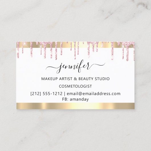 Professionele marktspeler: witte, roze, druppelaar visitekaartje (Achterkant)