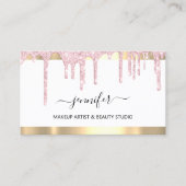 Professionele marktspeler: witte, roze, druppelaar visitekaartje (Voorkant)