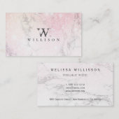 Professionele marmer Glitter monogram Visitekaartje (Voorkant / Achterkant)