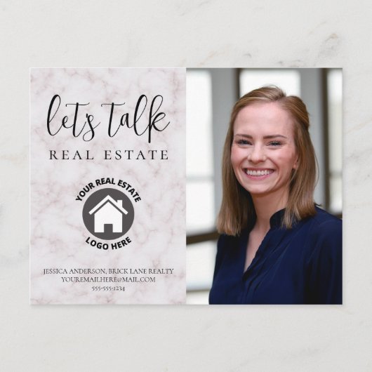Professionele marmer Info Foto Real Estate Briefkaart (Voorkant)
