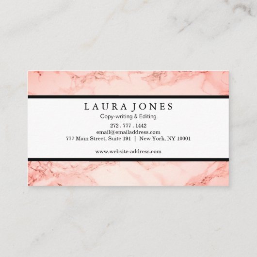 Professionele marmer visitekaartje (Achterkant)