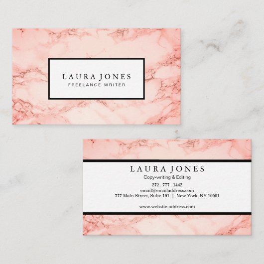 Professionele marmer visitekaartje (Voorkant / Achterkant)