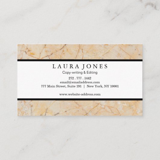 Professionele marmer visitekaartje (Achterkant)