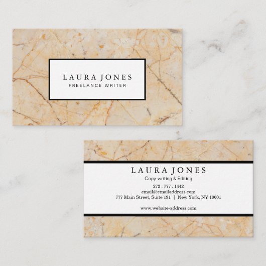 Professionele marmer visitekaartje (Voorkant / Achterkant)