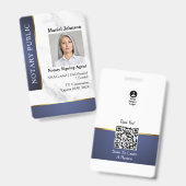 Professionele marmeren blauw gouden notaris openba badge (Voor- en achterkant)