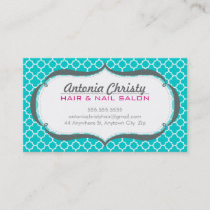 PROFESSIONELE Marokkaanse tegel patroon turquoise Visitekaartje