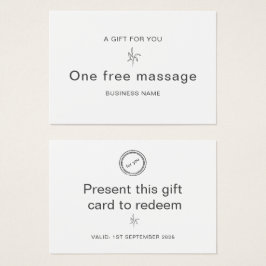 Professionele Massage Parlor Cadeaubon Visitekaartje