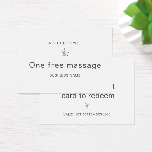 Professionele Massage Parlor Cadeaubon Visitekaartje (Bureau)