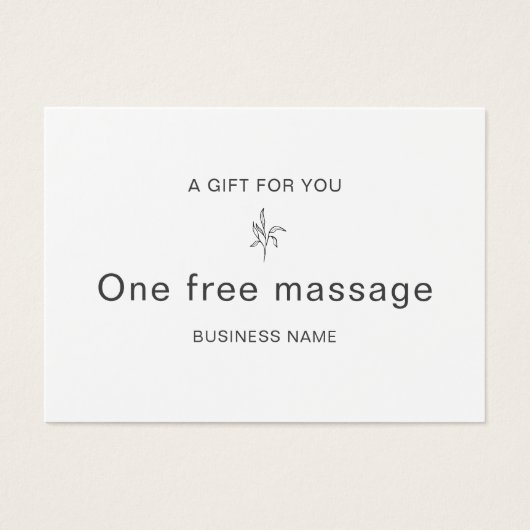 Professionele Massage Parlor Cadeaubon Visitekaartje (Voorkant)