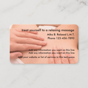 Professionele massagetherapeut visitekaartje