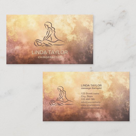 Professionele massagetherapie Lotus CHIROPRACTOR Visitekaartje (Voorkant / Achterkant)