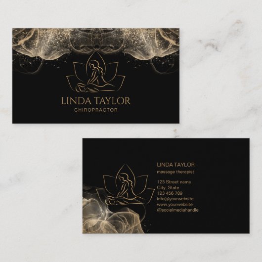 Professionele massagetherapie Lotus CHIROPRACTOR Visitekaartje (Voorkant / Achterkant)