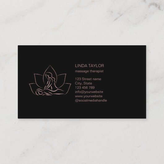 Professionele massagetherapie Lotus CHIROPRACTOR Visitekaartje (Achterkant)