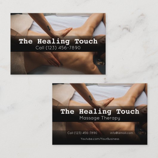 Professionele massagetherapie Masseuse relaxatie Visitekaartje (Voorkant / Achterkant)