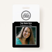 Professionele Medewerker Logo Photo Barcode Zwart Badge (Voorkant)