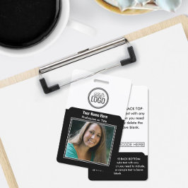 Professionele Medewerker Logo Photo Barcode Zwart Badge